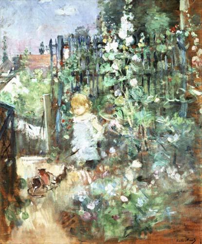 Berthe Morisot Child among Staked Roses oil painting picture